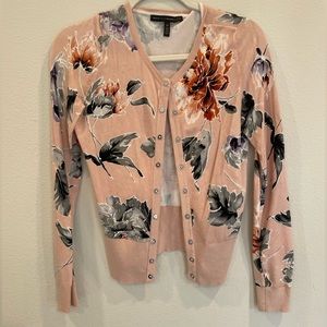 White House black market floral cardigan